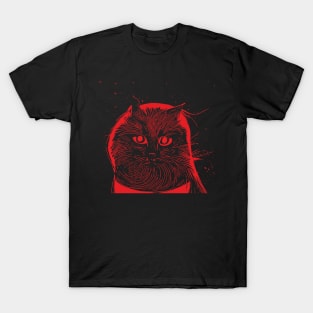 Cosmic Cat red print T-Shirt